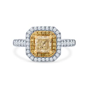 GORGEOUS!!! 14K Two-Tone Natural Canary Diamond Ring