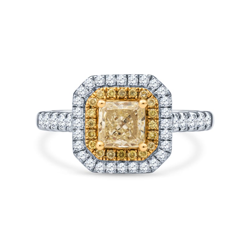 GORGEOUS!!! 14K Two-Tone Natural Canary Diamond Ring