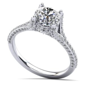 14K White Gold 3D Engagement Ring Mounting