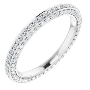 Natural Diamond 3D Eternity Band in 14K White Gold