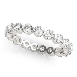 14K White Gold Lab-Grown Diamond Eternity Style Ring - 2.0cts