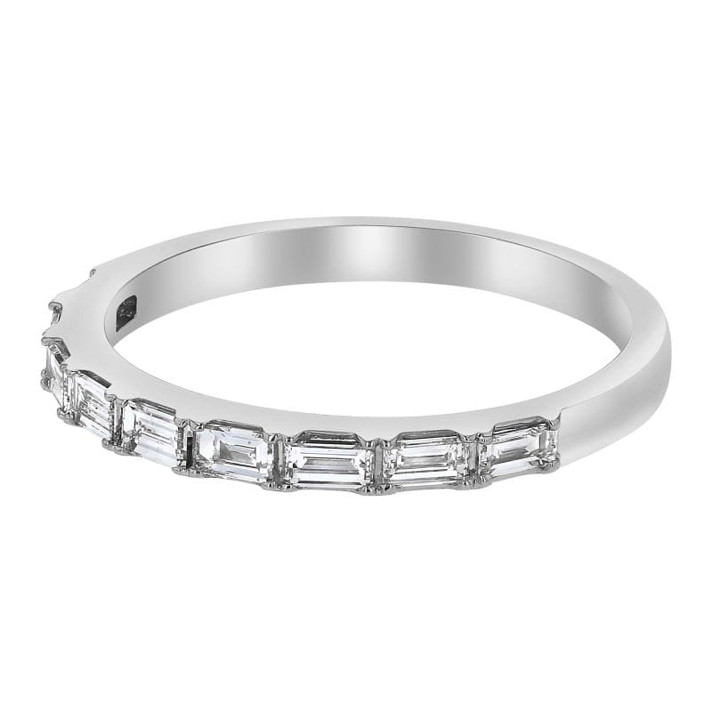 14K White Gold Band Containing Natural Baguette Diamonds - 0.35CTTW