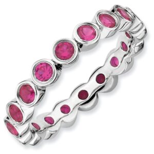Sterling Silver Stackable Ruby Ring