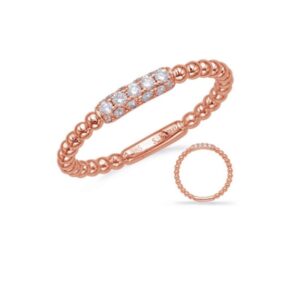 14K Rose Gold and Natural Diamond Fashion Ring - 0.17Cts