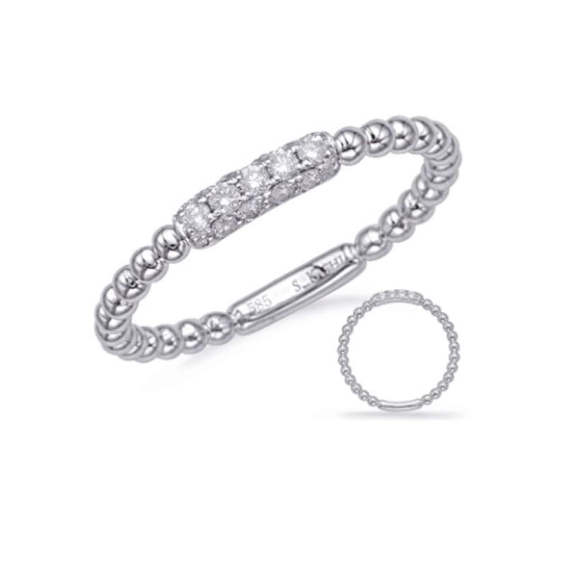 14K White Gold and Natural Diamond Fashion Ring - 0.17Cts