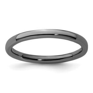 sterling silver stackable black plated ring