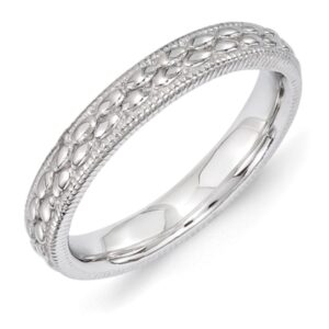 sterling silver stackable patterned ring