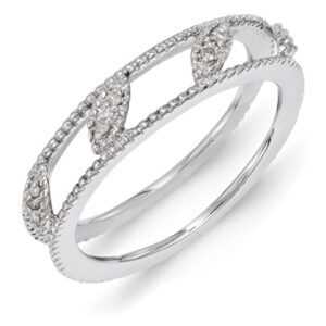 sterling silver stackable natural diamond ring