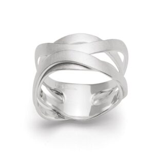 sterling silver criss cross ring satin finish