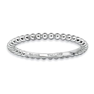 sterling silver stackable beaded ring