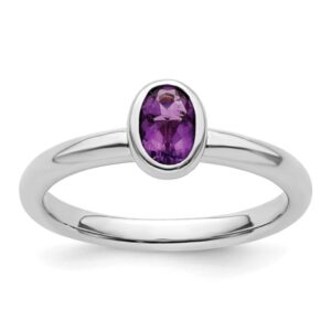 Sterling Silver Stackable Amethyst Ring