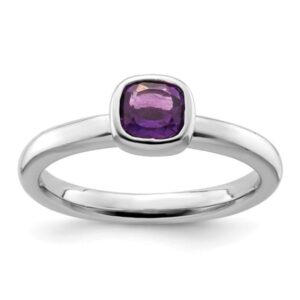 Sterling Silver Stackable Amethyst Ring