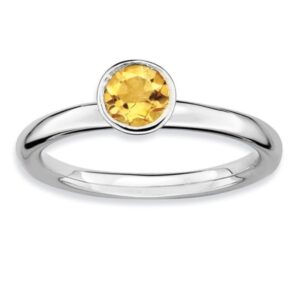 Sterling Silver Stackable Citrine Ring