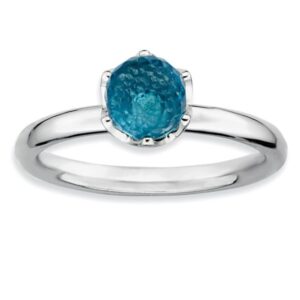 Sterling Silver Stackable Blue Topaz Briolette Ring