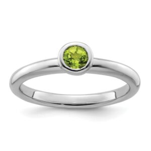 Sterling Silver Stackable Peridot Ring