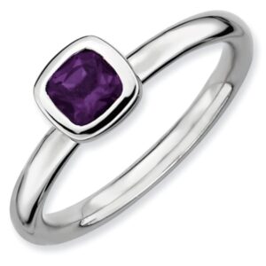 Sterling Silver Stackable Amethyst Ring