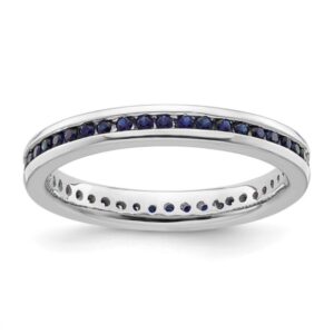Sterling Silver Stackable Created Sapphire Ring