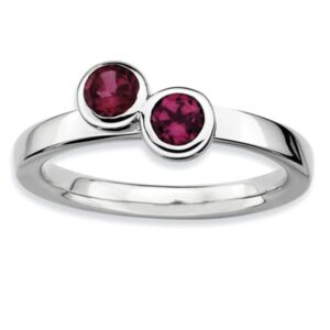 Sterling Silver Stackable Garnet Ring