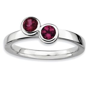 Sterling Silver Stackable Garnet Ring