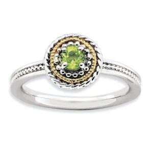 Two-Tone Stackable Peridot Ring