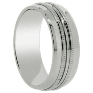 titanium band with double milgrain design – 8
