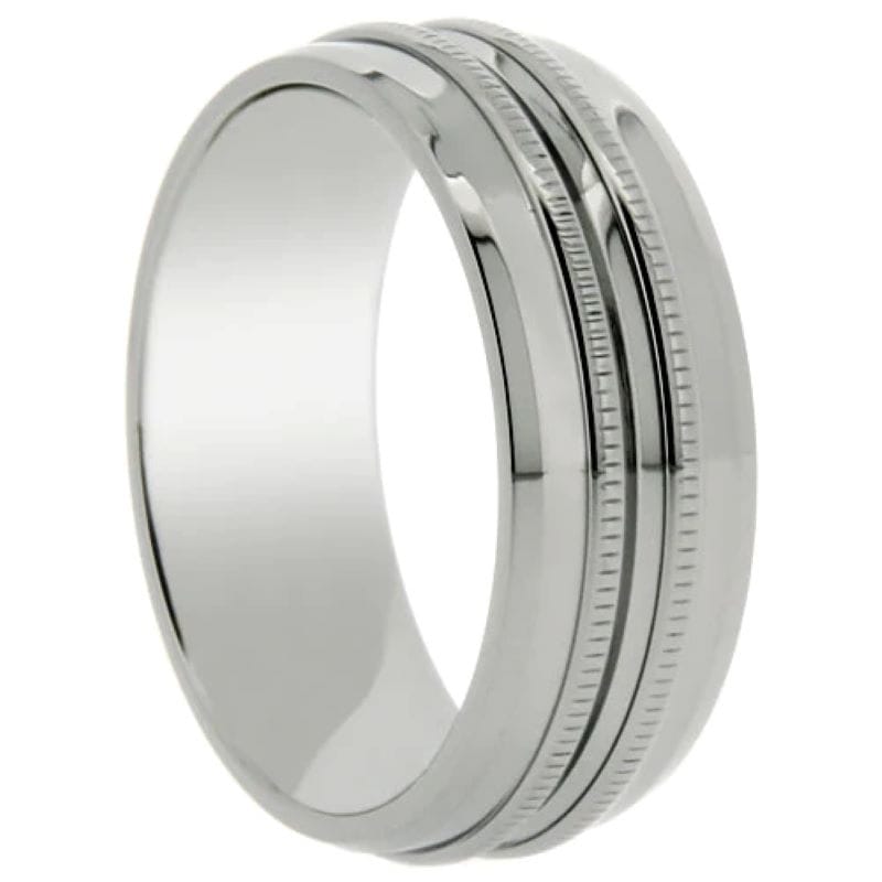 titanium band with double milgrain design – 8