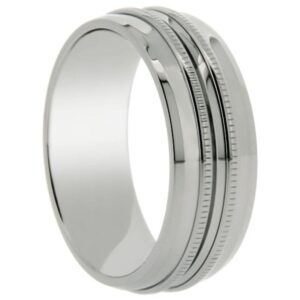 titanium band with double milgrain design – 9