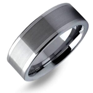 tungsten band with satin finish center – 9
