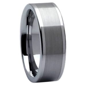 tungsten band with satin center – 8