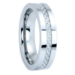 tungsten band with grey carbon fiber inlay – 7.5