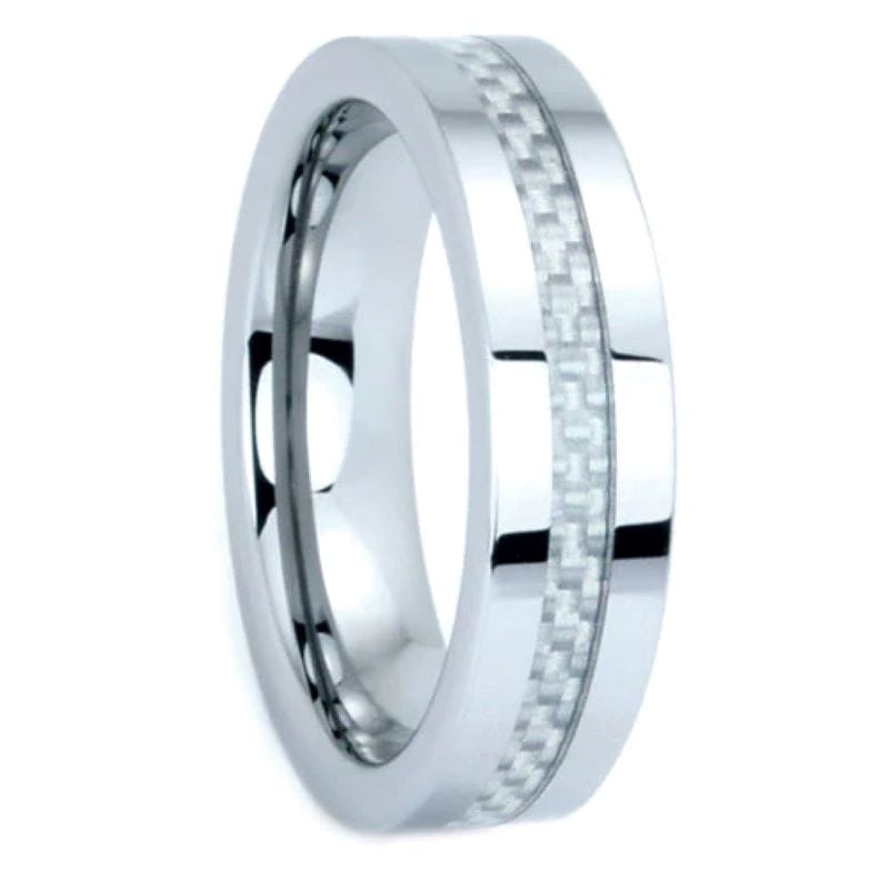 tungsten band with grey carbon fiber inlay – 7.5