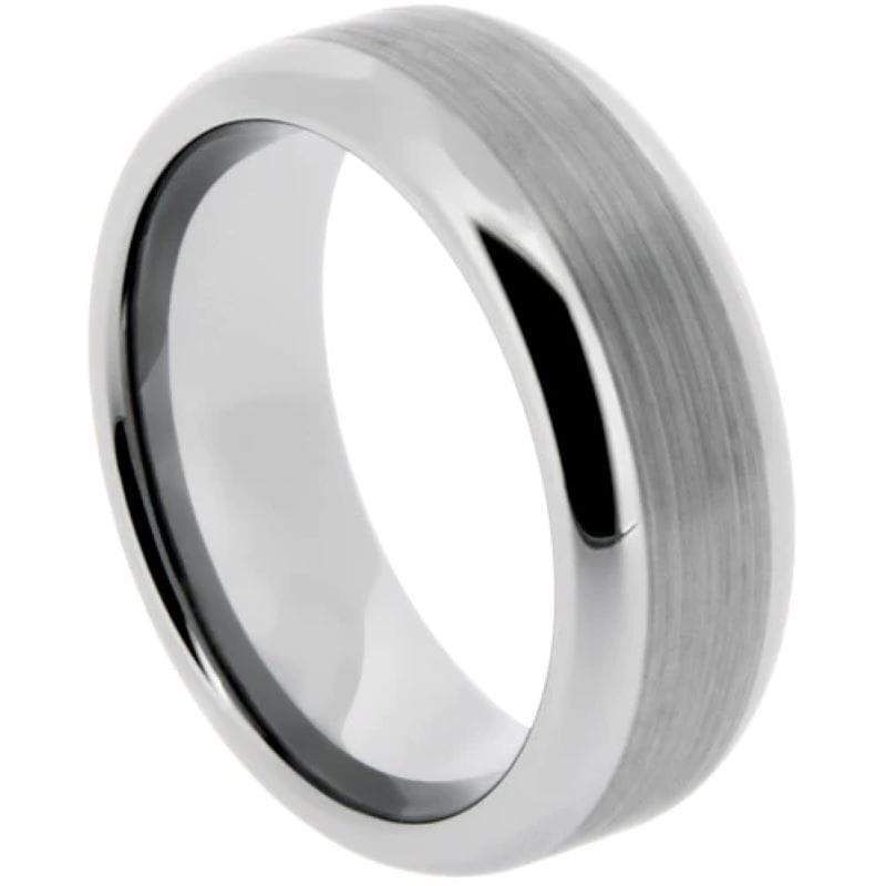 tungsten band with brushed center and polished edges – 11