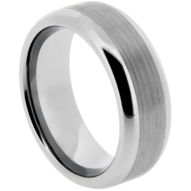 tungsten band with brushed center and polished edges – 11