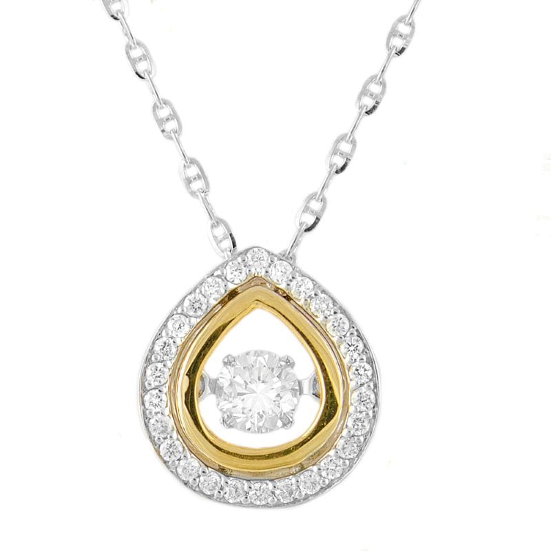 18″ 14k two toned wg/yg diamond necklace