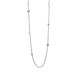 22″ sun moon and stars natural diamond necklace