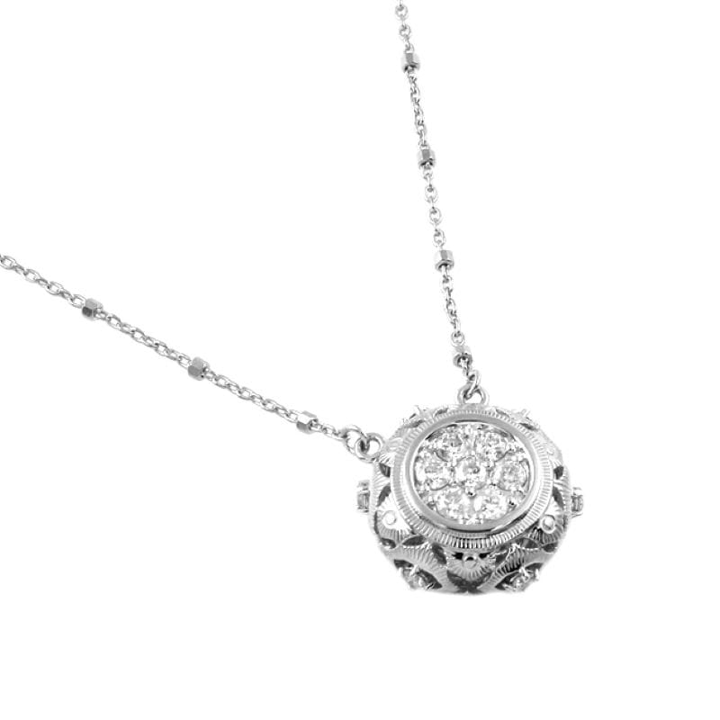 our favorite necklace, 18″ 14k white gold natural diamond necklace