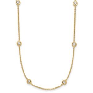 20" 14K YG Natural Diamond Station Necklace - 1.00CTTW