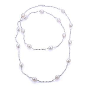 36" Sterling Silver Freshwater Cultured Pearl Bead Necklace