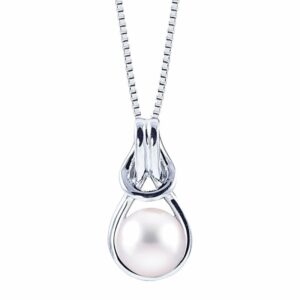 18″ sterling silver 9.95mm freshwater cultured pearl necklace