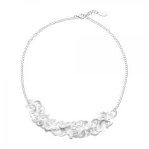 Sterling Silver Circle Adj Necklace with Matte Finish