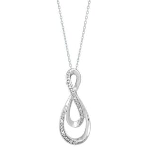 18" Sterling Silver Diamond Accent Infinity Necklace