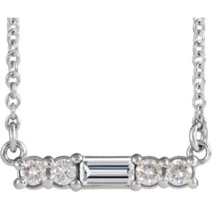 18" Sterling Silver Synthetic Bar Necklace