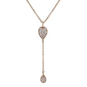natural diamond drop pendant in 14k rose gold 0.50cttw