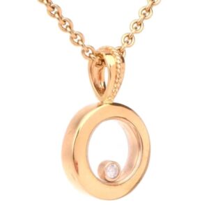 estate floating diamond pendant in 18k yellow gold stamped
