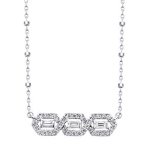 18″ natural diamond necklace in 14k white gold 0.50cttw