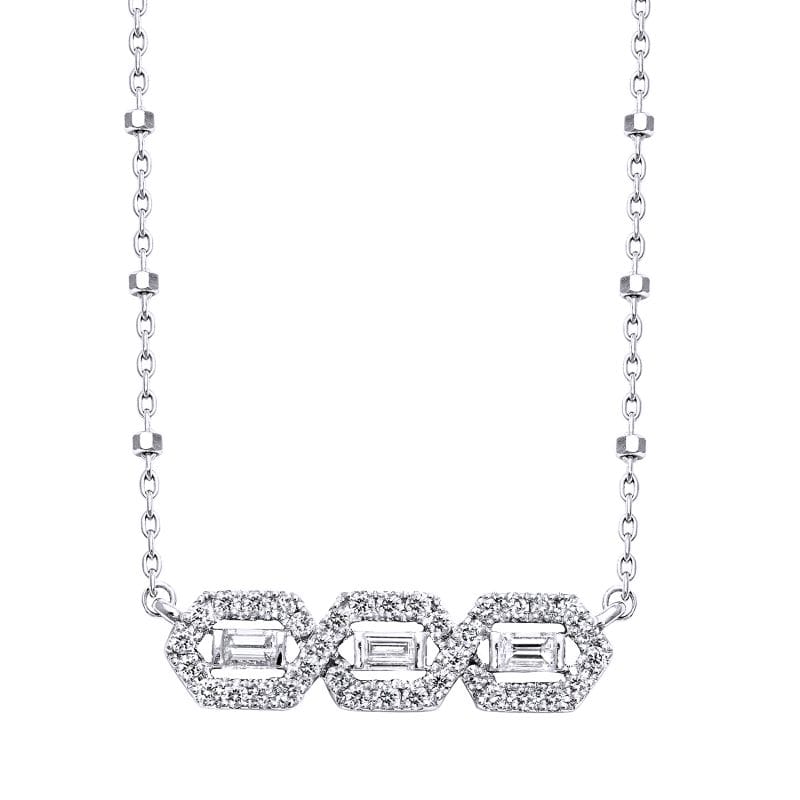 18″ natural diamond necklace in 14k white gold 0.50cttw