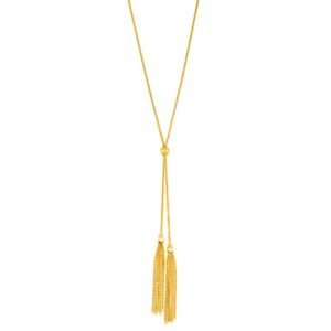 30" 14K Yellow Gold Tassel Necklace