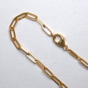 14k yellow gold 3.1x8mm solid paperclip chain 16″