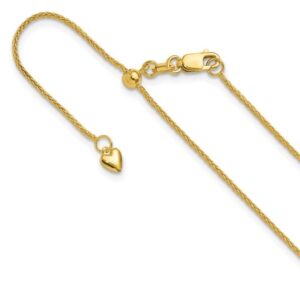 22″ adj 14k yellow gold wheat chain