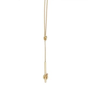14k yellow gold 17″ amore love knot necklace